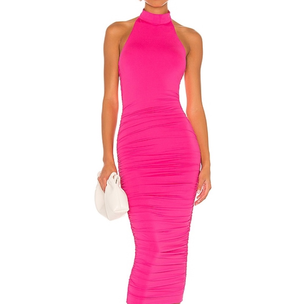 Superdown Hot Pink Halter Midi Dress Brand new sz small!